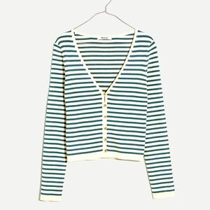 Madewell Carmen Crop Cardigan Sweater in Stripe